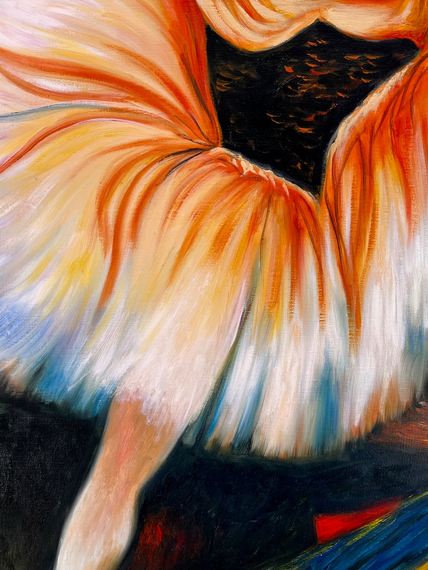 Ballerina – Dipinto ad olio impressionista dipinto a mano su tela (60 × 80 cm)
