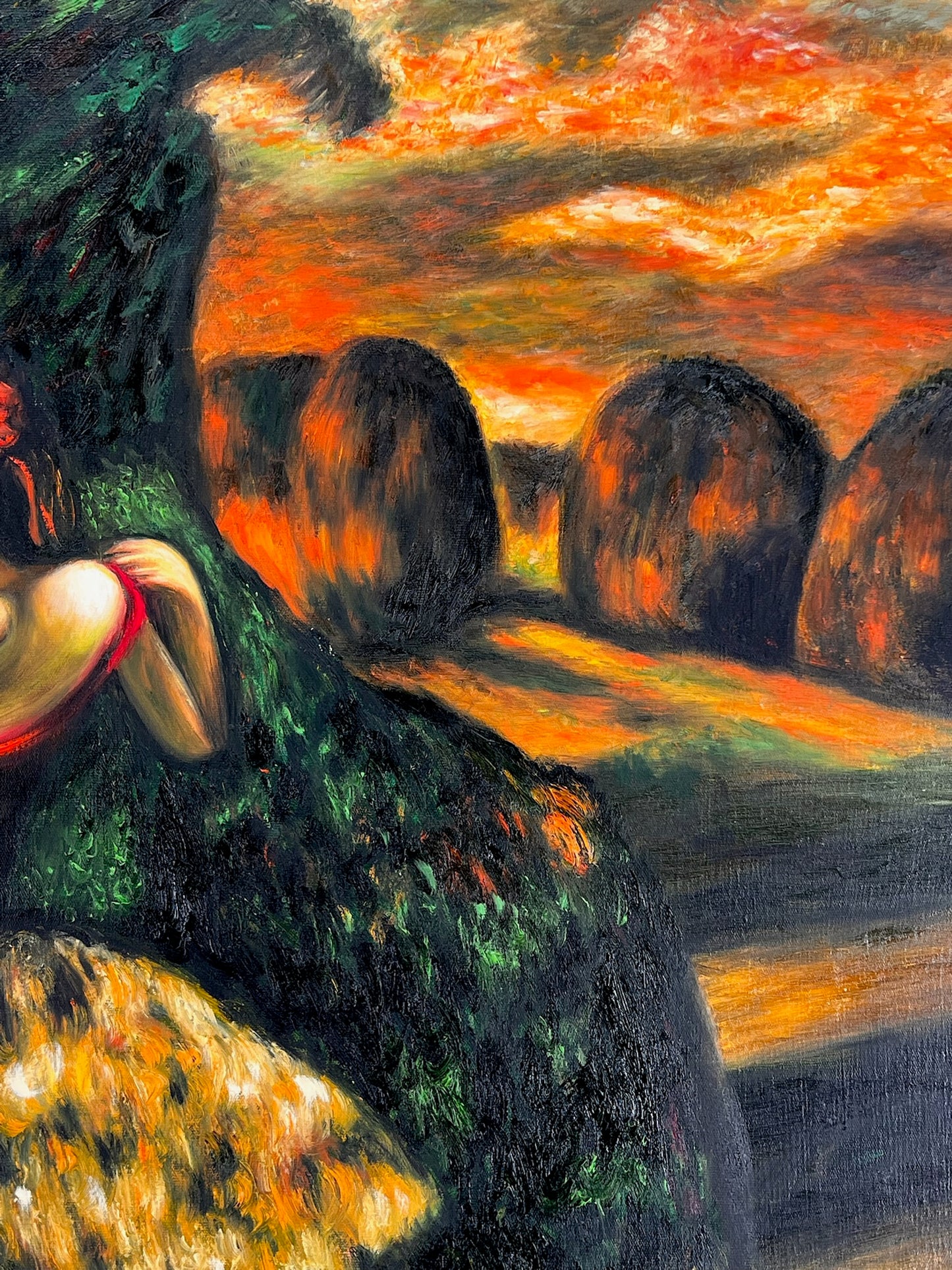 I Danzaori alla Luce del Sole – Dipinto ad Olio Impressionista su Tela Dipinta a Mano (60 × 80 cm)