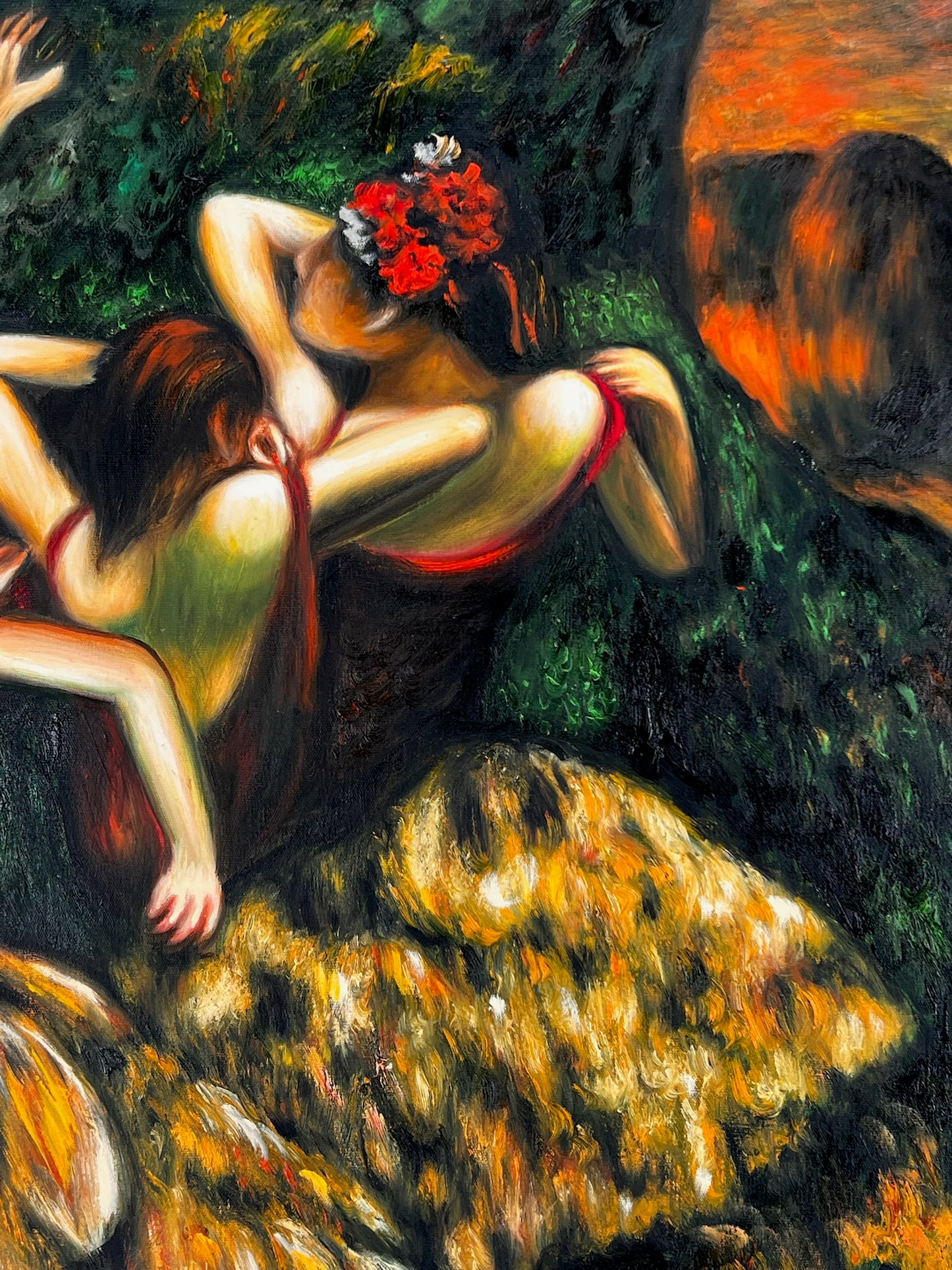 I Danzaori alla Luce del Sole – Dipinto ad Olio Impressionista su Tela Dipinta a Mano (60 × 80 cm)