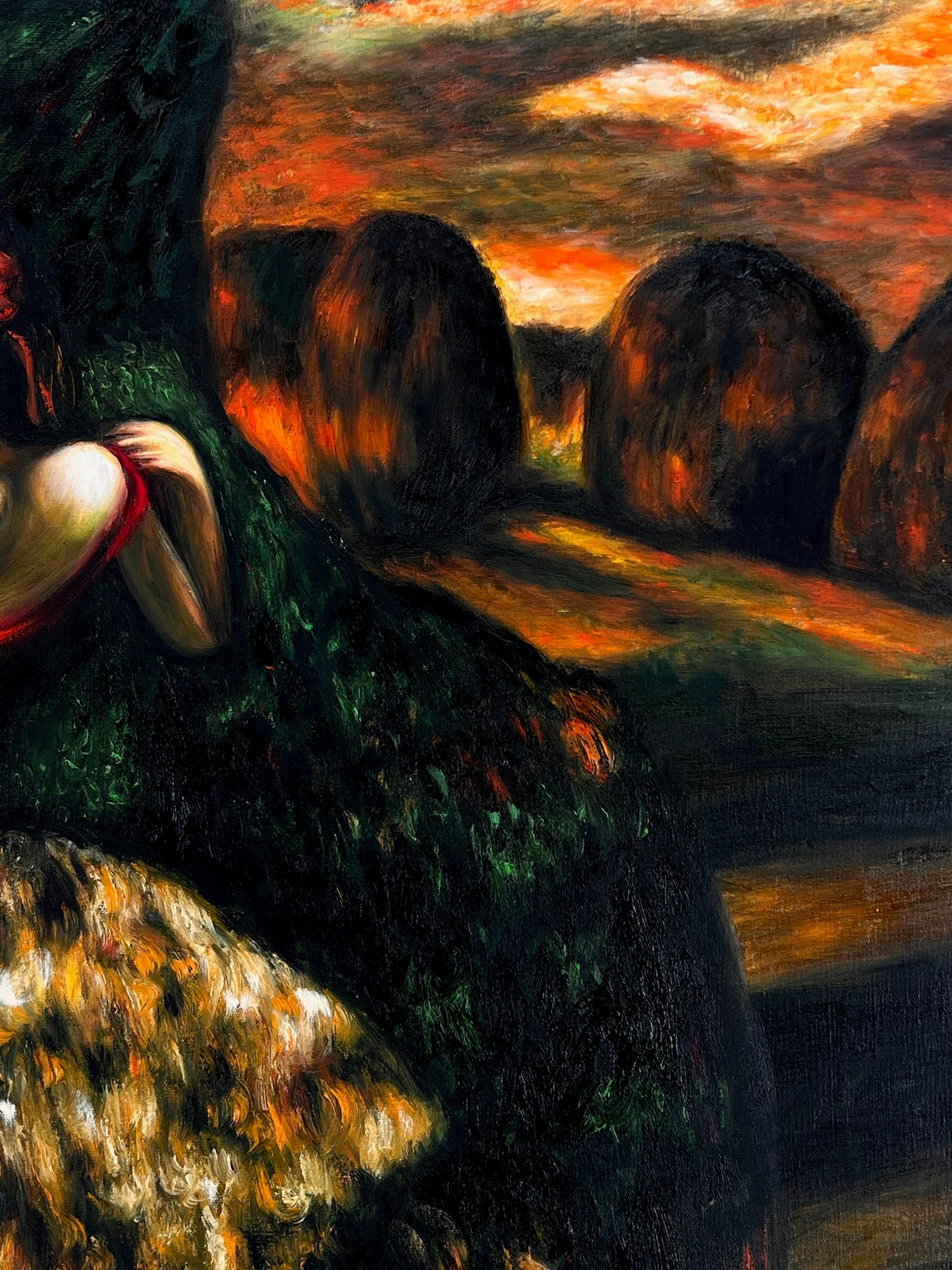 I Danzaori alla Luce del Sole – Dipinto ad Olio Impressionista su Tela Dipinta a Mano (60 × 80 cm)