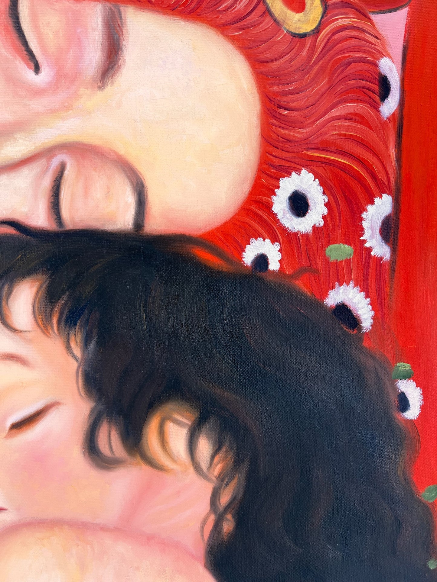 Mutter und Kind – Pittura ad olio simbolista dipinta a mano su tela (60 × 80 cm)