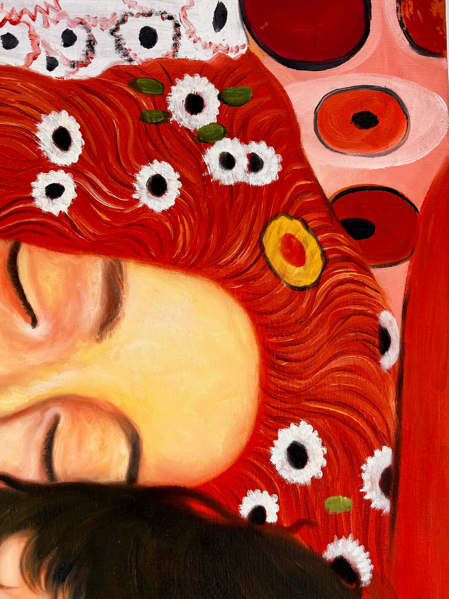 Mutter und Kind – Pittura ad olio simbolista dipinta a mano su tela (60 × 80 cm)