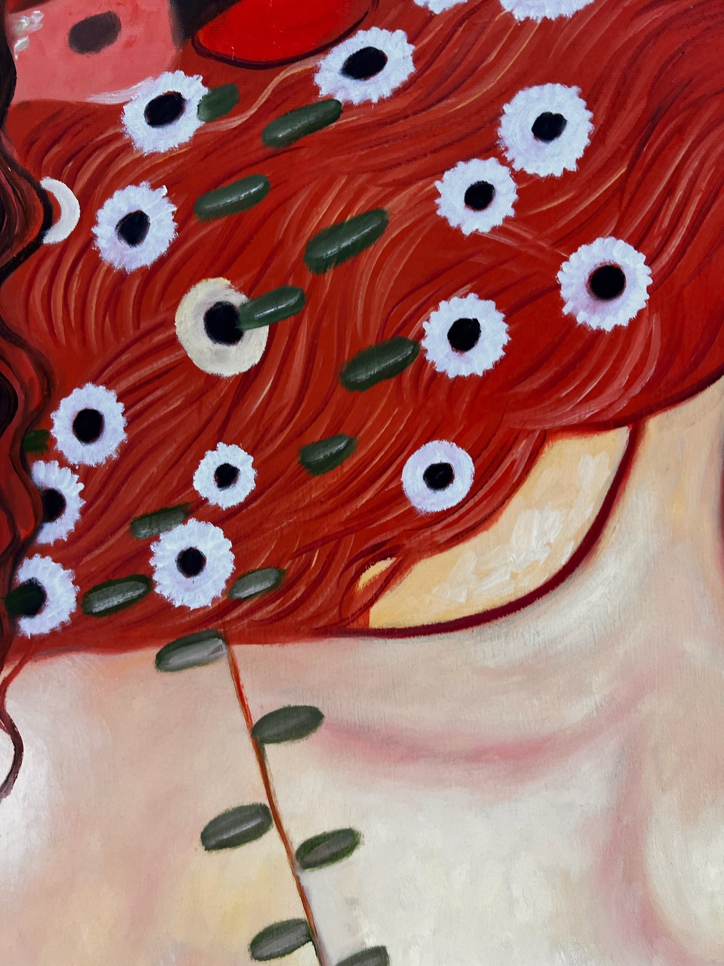 Mutter und Kind – Pittura ad olio simbolista dipinta a mano su tela (60 × 80 cm)