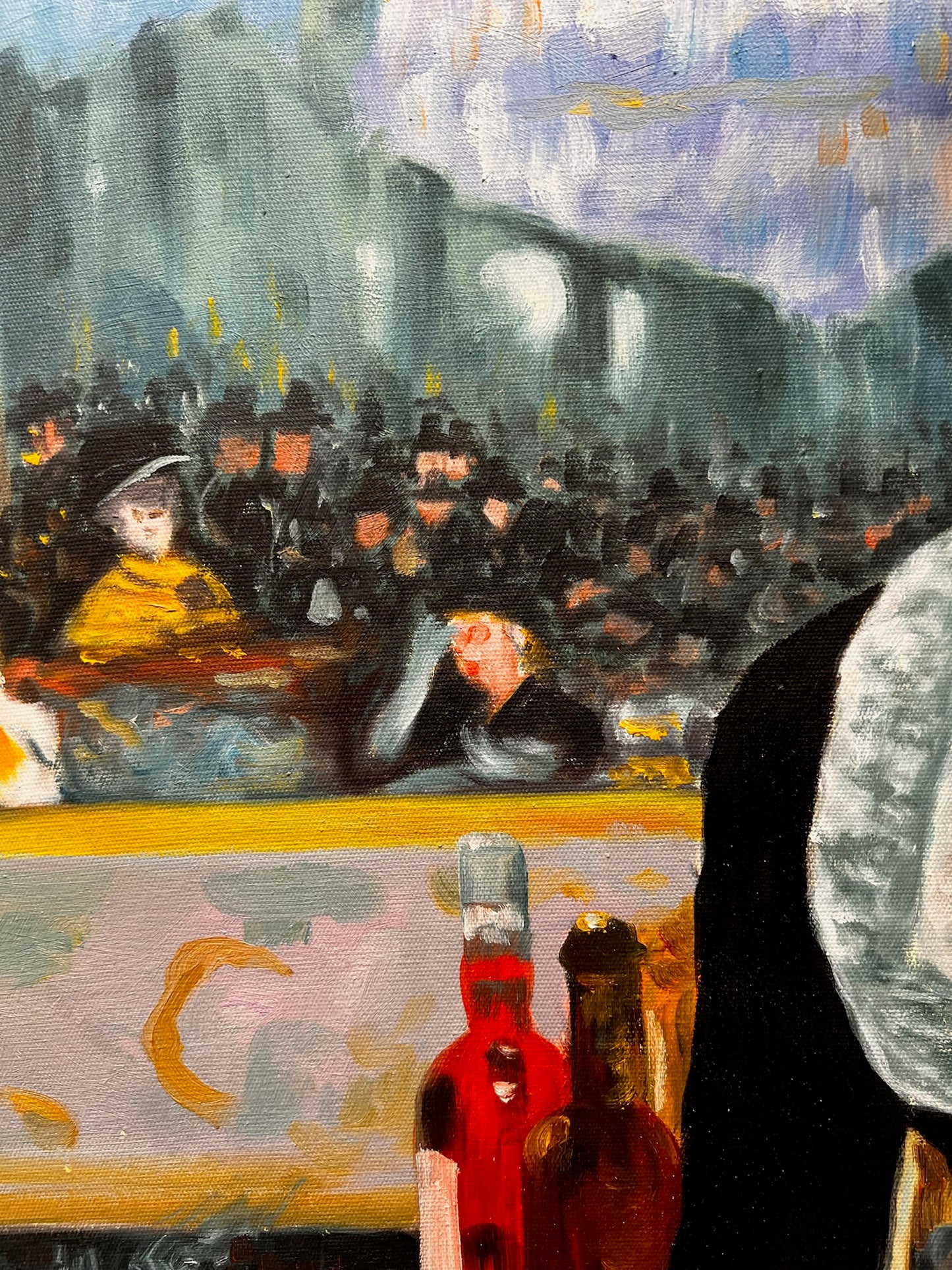 Un Bar aux Folies-Bergère – Dipinto ad olio impressionista dipinto a mano su tela (64 × 80 cm)