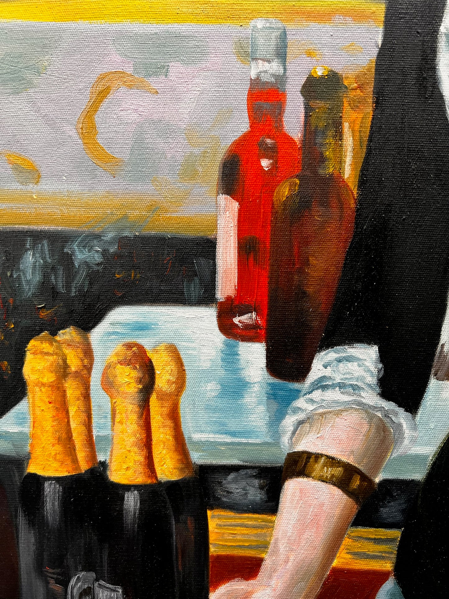 Un Bar aux Folies-Bergère – Dipinto ad olio impressionista dipinto a mano su tela (64 × 80 cm)