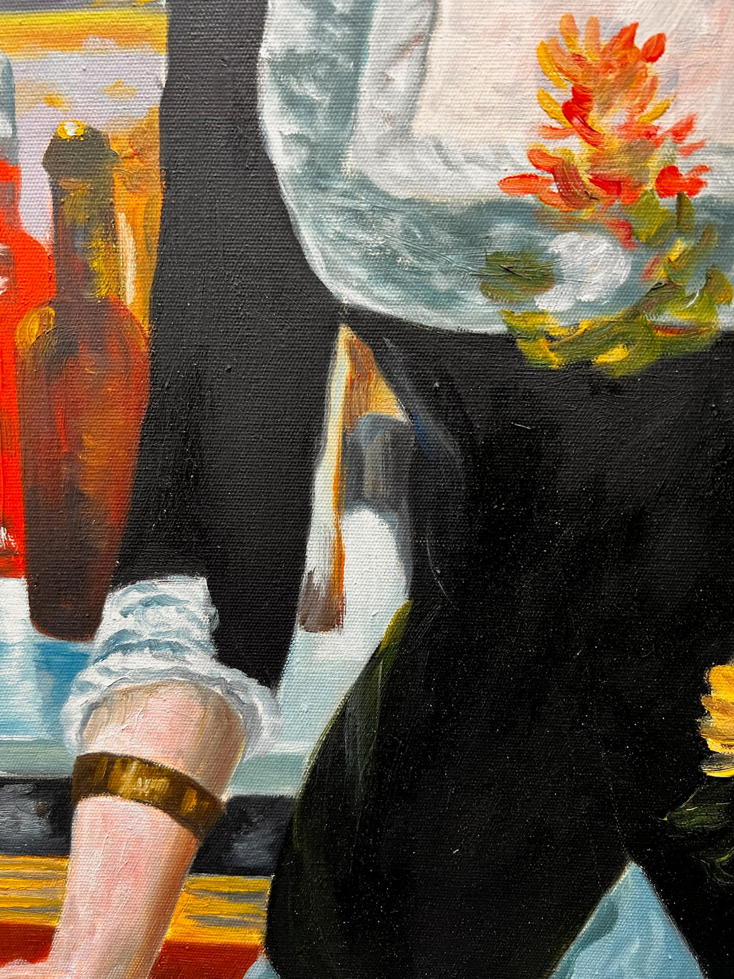 Un Bar aux Folies-Bergère – Dipinto ad olio impressionista dipinto a mano su tela (64 × 80 cm)