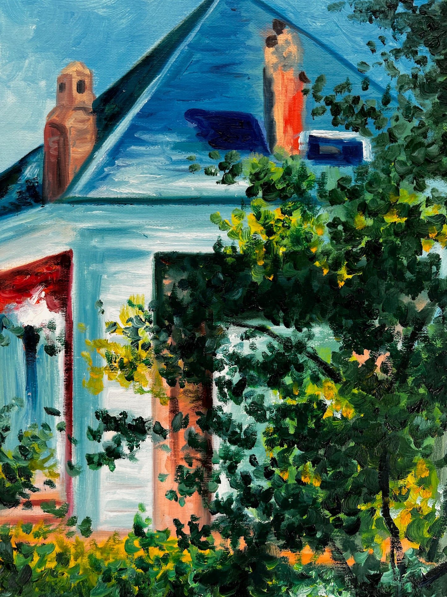 Donna nel Giardino (dopo Édouard Manet) – Olio Impressionista Dipinto a Mano su Tela (60 × 80 cm)