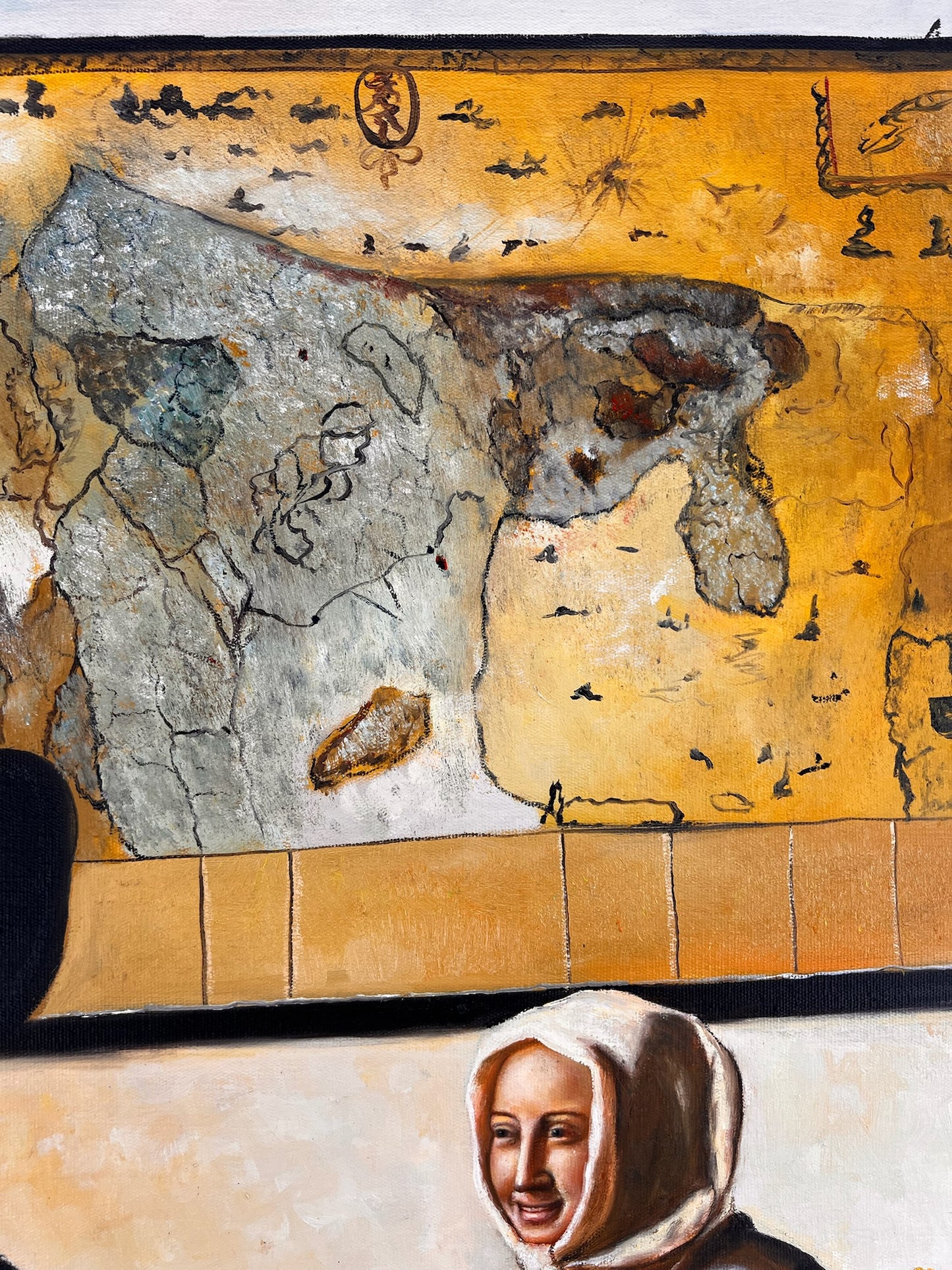 Johannes Vermeer – Soldato e ragazza sorridente – Olio su tela dipinto a mano (60 × 80 cm)