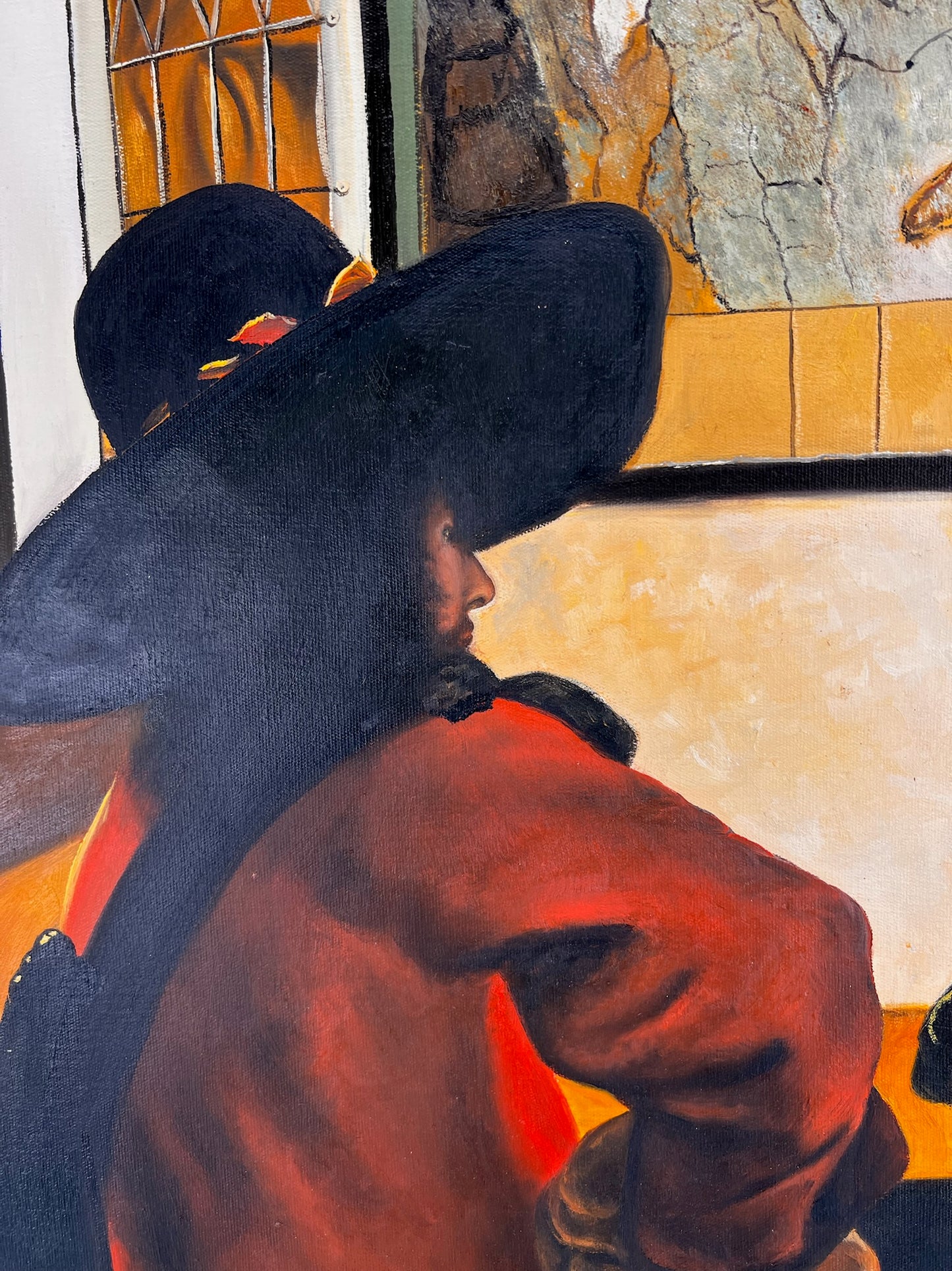 Johannes Vermeer – Soldato e ragazza sorridente – Olio su tela dipinto a mano (60 × 80 cm)