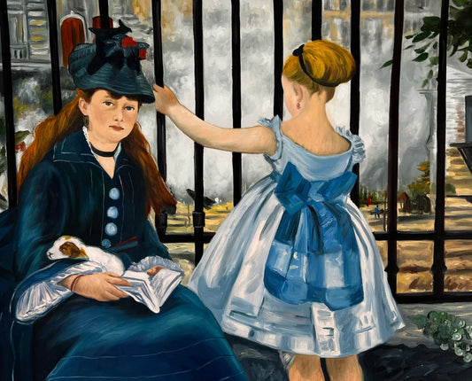 La Ferrovia (Manet) – Dipinto ad Olio Impressionista Dipinto a Mano su Tela (64 × 80 cm)