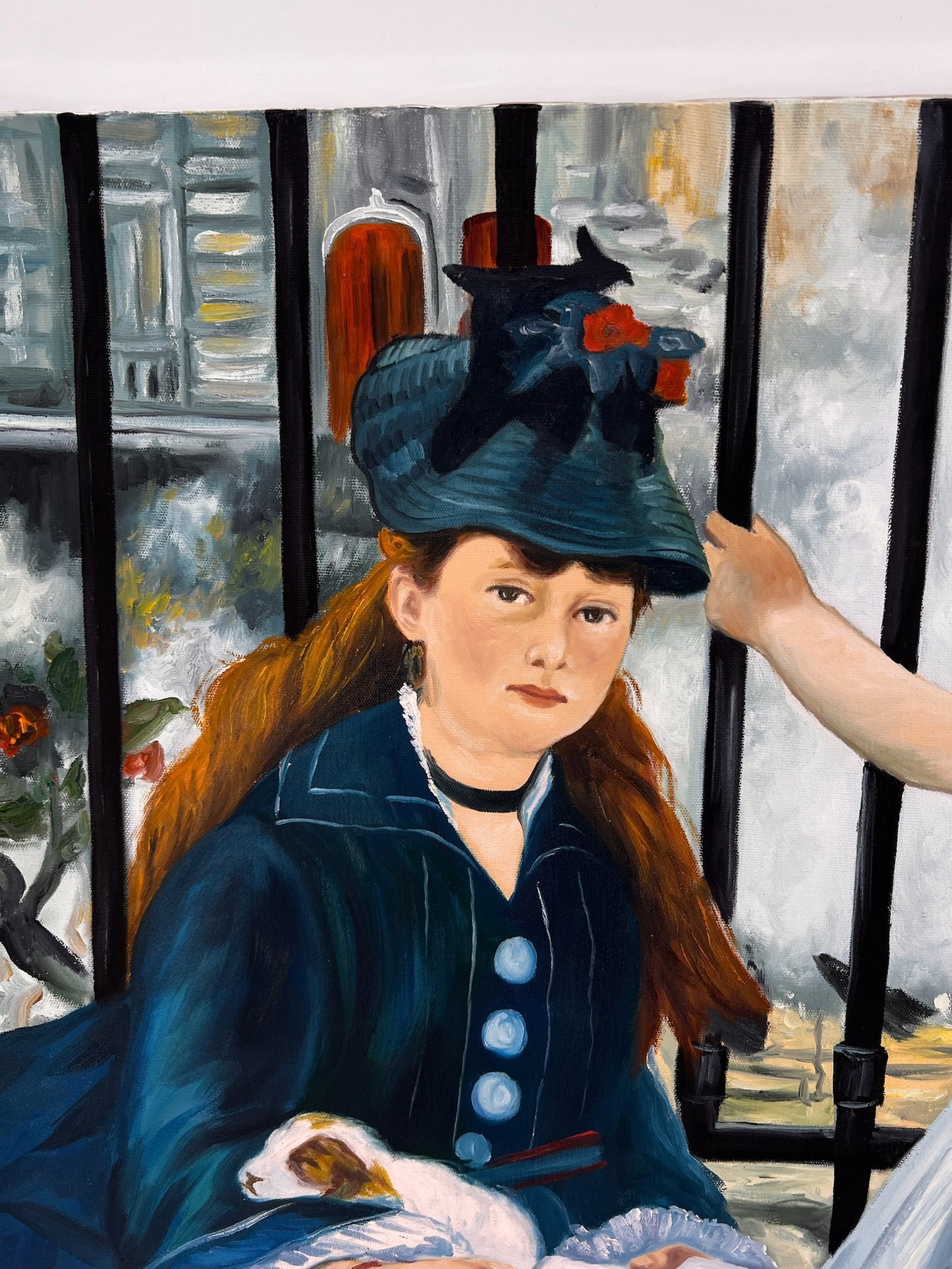 La Ferrovia (Manet) – Dipinto ad Olio Impressionista Dipinto a Mano su Tela (64 × 80 cm)