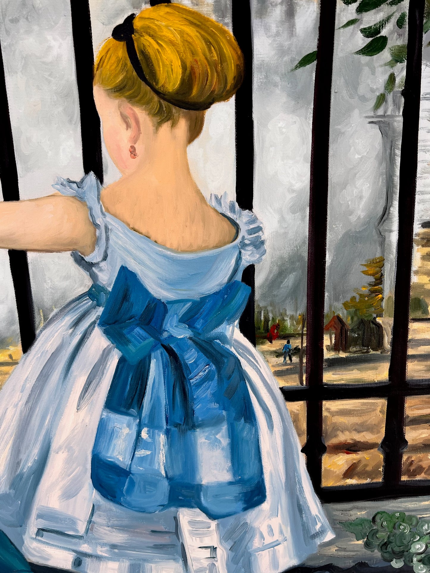 La Ferrovia (Manet) – Dipinto ad Olio Impressionista Dipinto a Mano su Tela (64 × 80 cm)