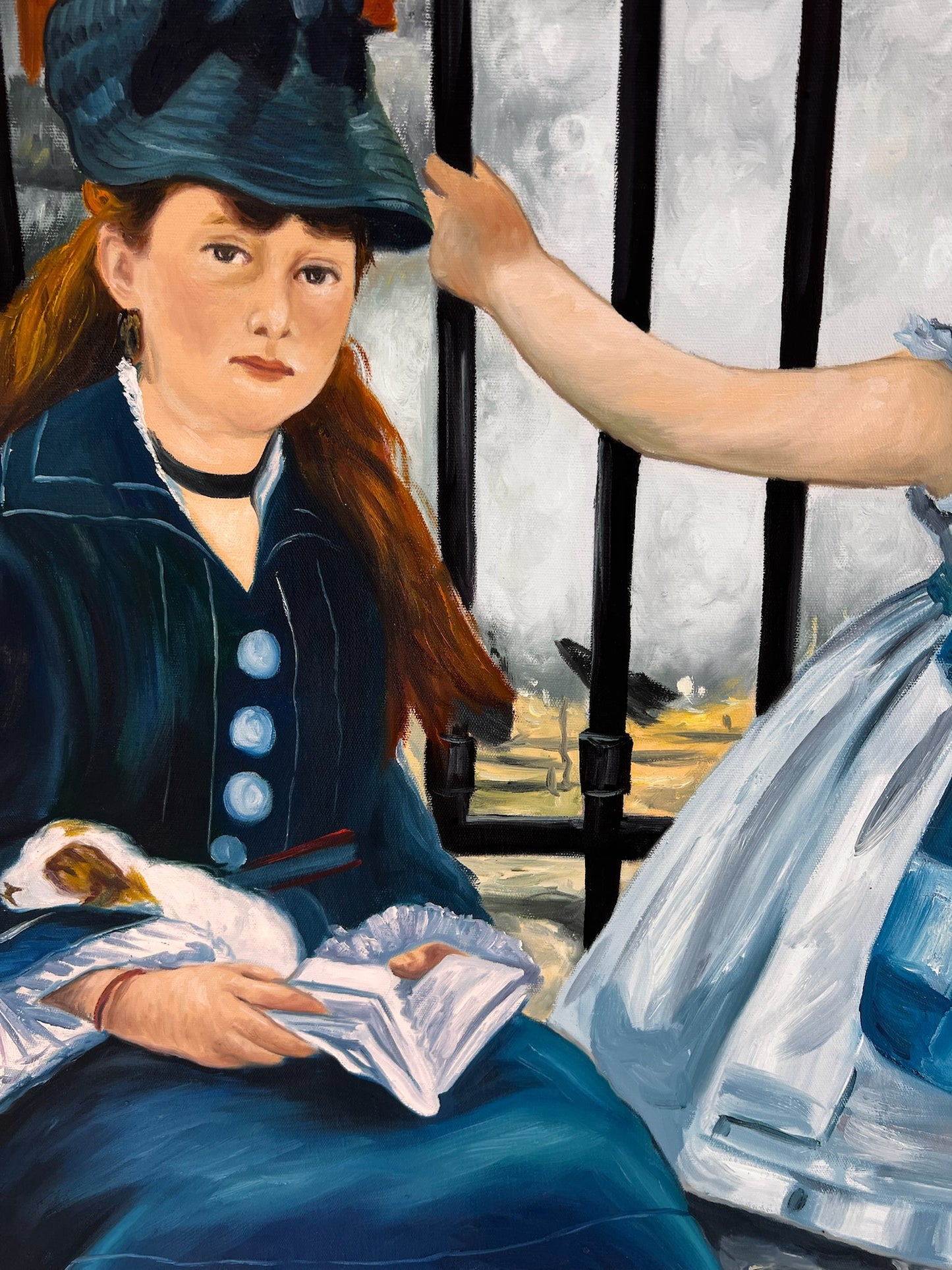 La Ferrovia (Manet) – Dipinto ad Olio Impressionista Dipinto a Mano su Tela (64 × 80 cm)