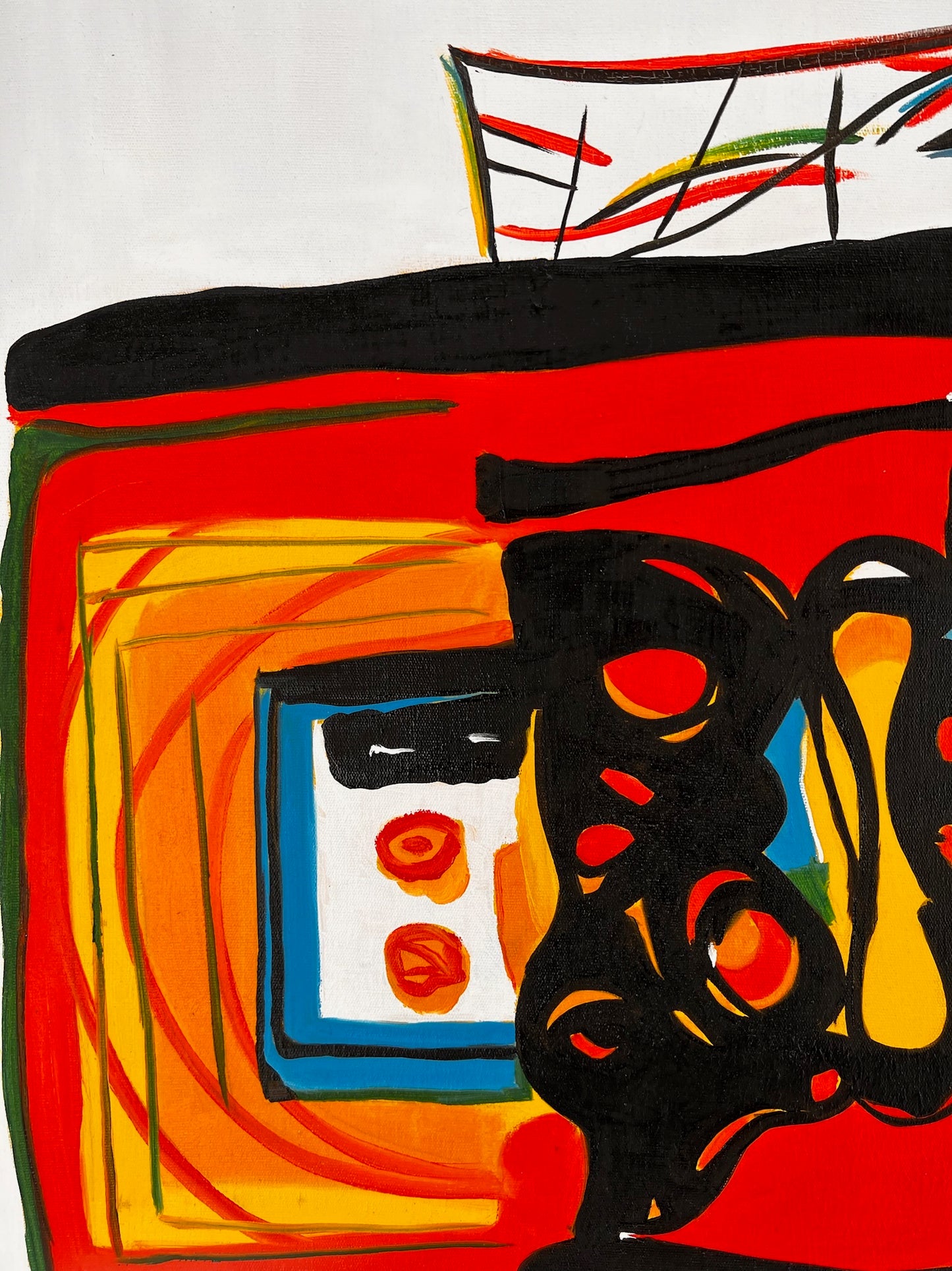 Composizione astratta (di Wassily Kandinsky) – Pittura astratta moderna ad olio su tela (60 × 80 cm, incorniciata)