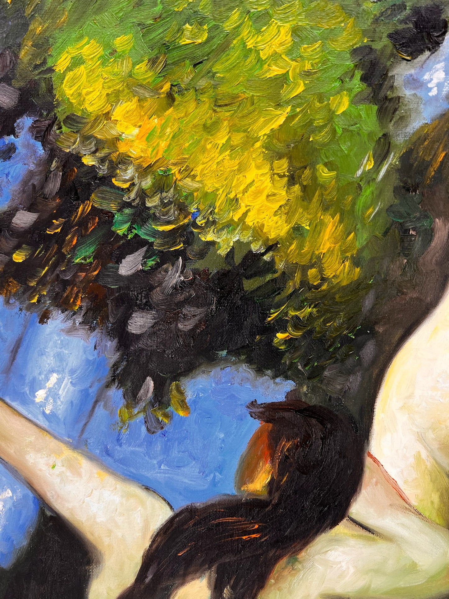 Bagnanti (da Paul Cézanne) – Olio su tela post-impressionista dipinto a mano (64 × 80 cm)