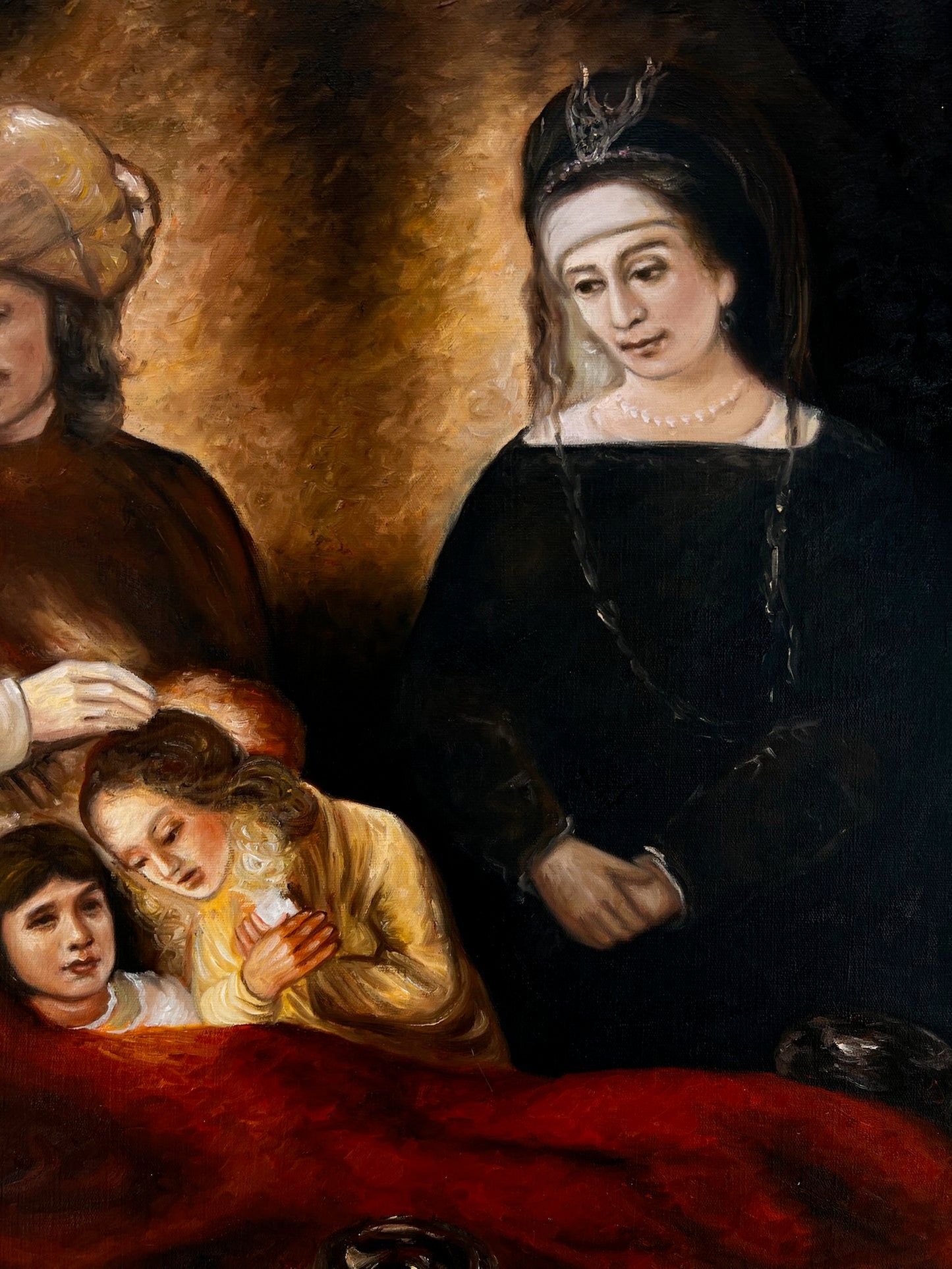 Giacobbe benedice i figli di Giuseppe (da Rembrandt van Rijn) – Olio su tela barocco dipinto a mano (64 × 80 cm)