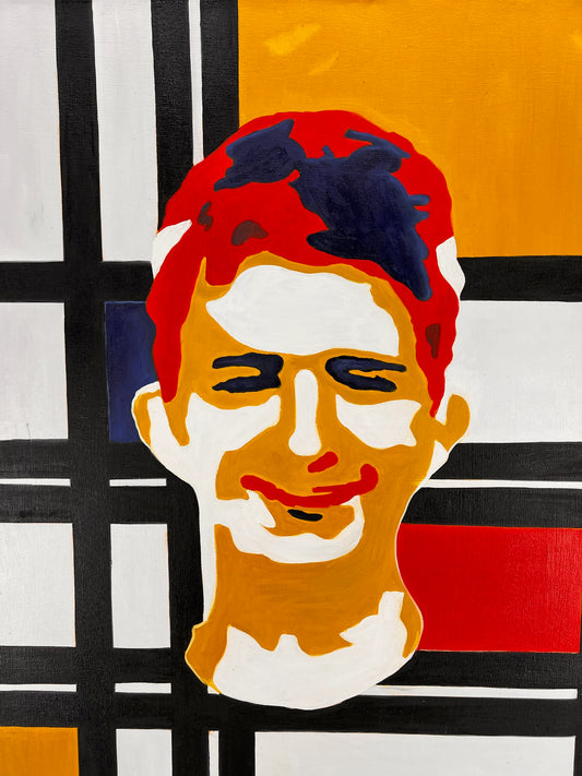 Piet Mondrian – Manface – Pittura Astratta a Olio su Tela Dipinta a Mano (60 × 80 cm)