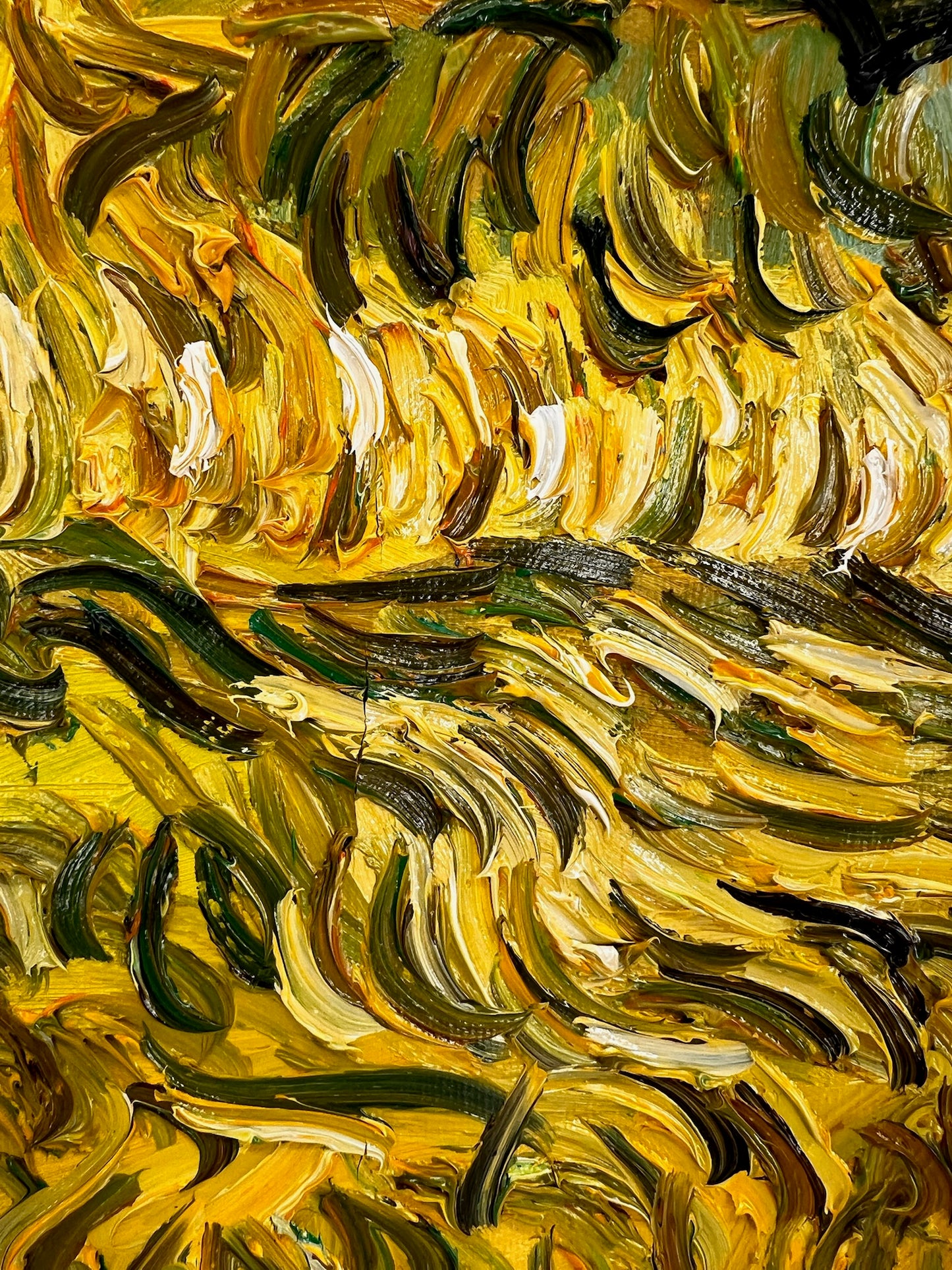 Uliveto (ispirato a Vincent van Gogh) – Pittura ad olio post-impressionista dipinta a mano su tela (70 × 100 cm)