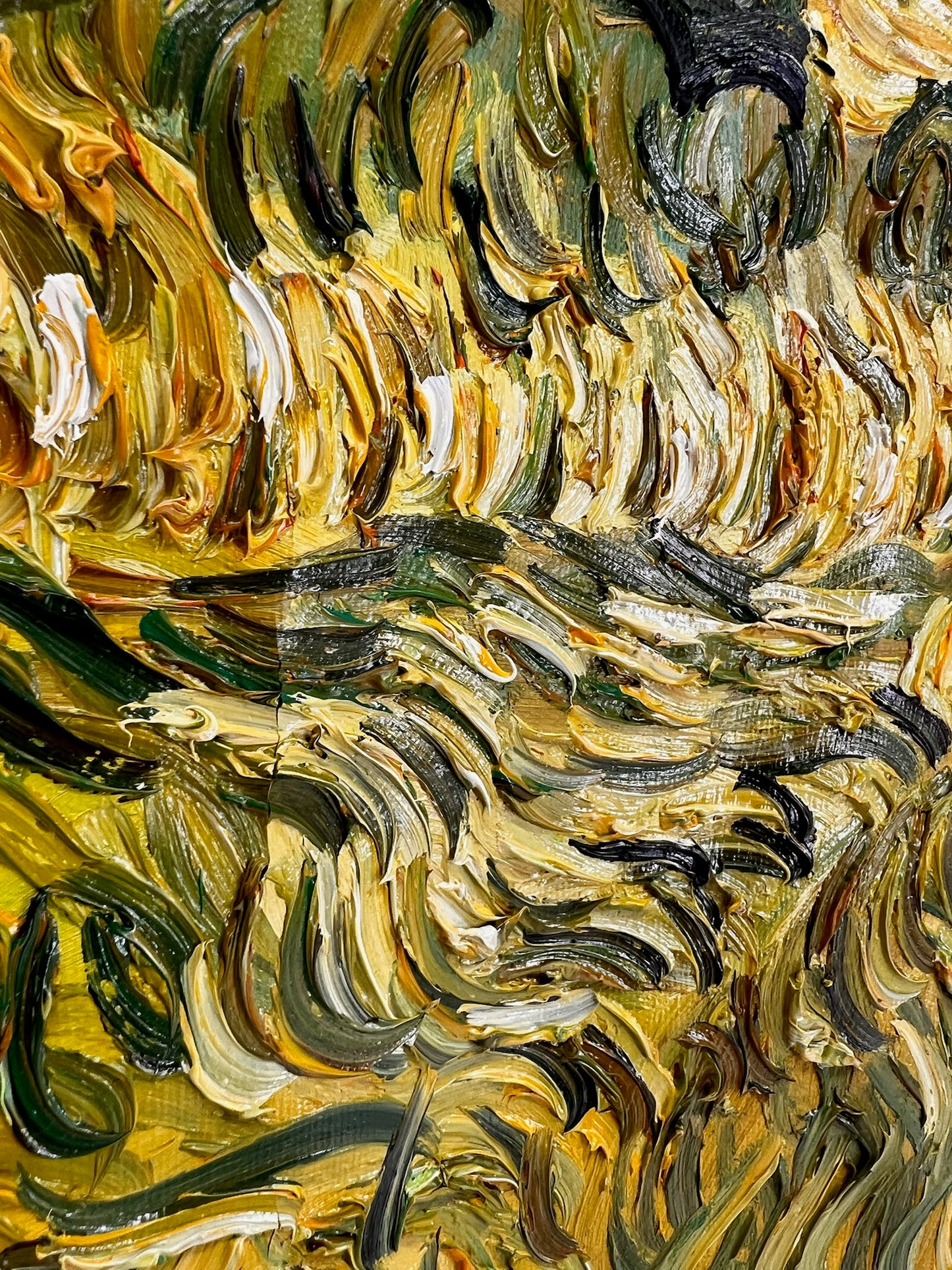 Uliveto (ispirato a Vincent van Gogh) – Pittura ad olio post-impressionista dipinta a mano su tela (70 × 100 cm)
