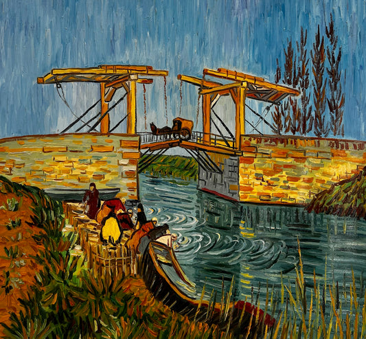 Il Ponte Langlois (di Vincent van Gogh) – Dipinto a olio post-impressionista dipinto a mano su tela (60 × 65 cm)