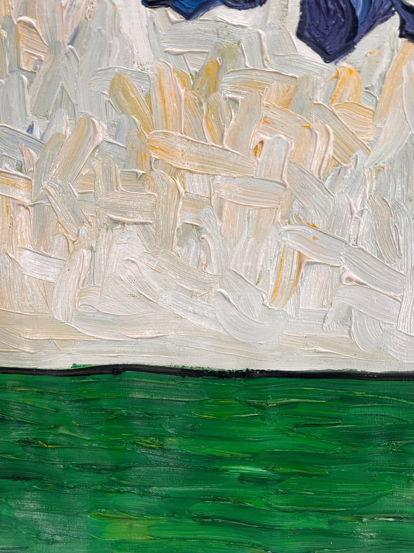 Vaso con iris (di Vincent van Gogh) – Dipinto a olio post-impressionista dipinto a mano su tela (73 × 92,5 cm)