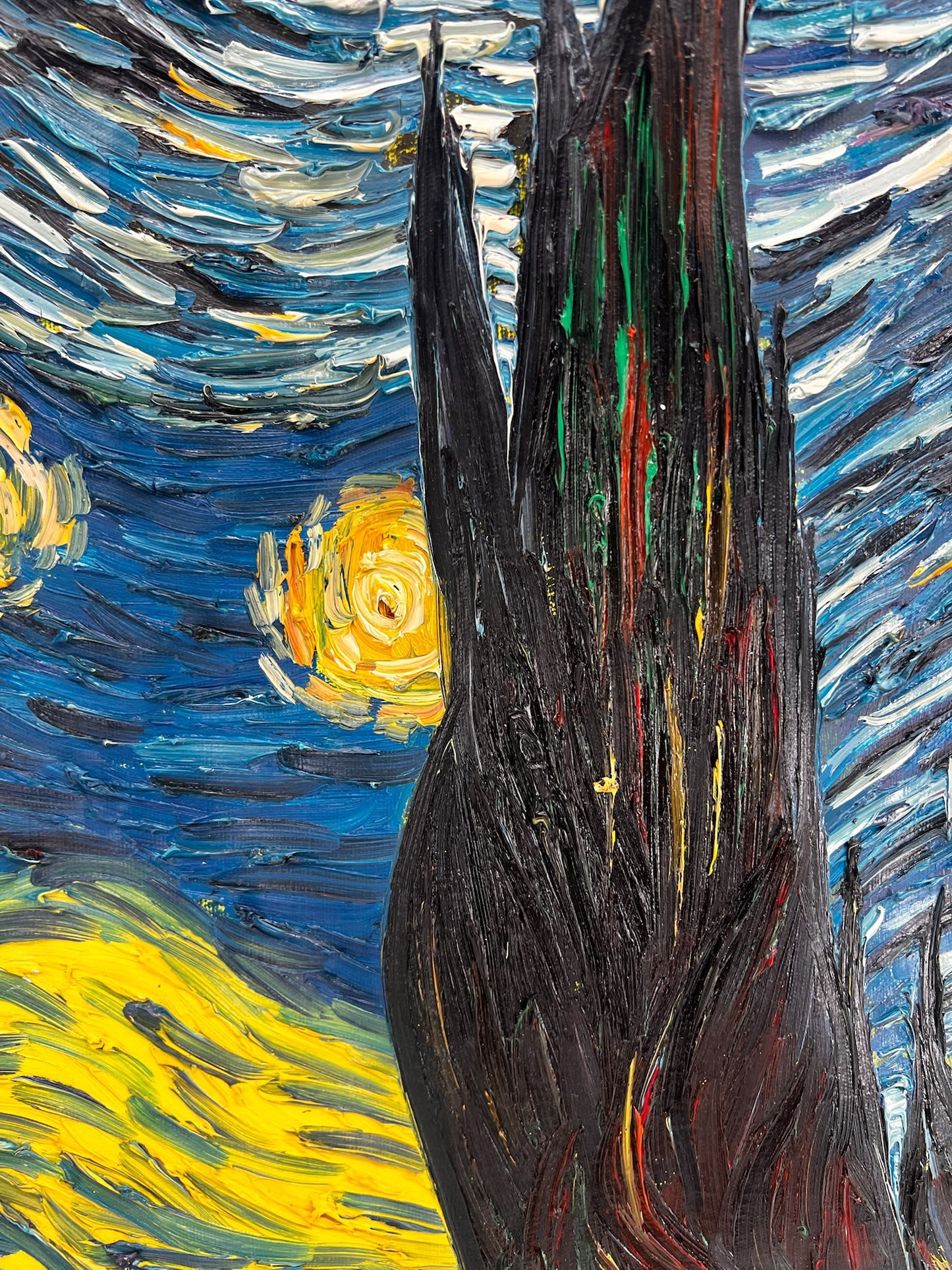 Dipinto a olio su tela ‘Notte stellata’ dipinto a mano – Van Gogh post-impressionismo (92 × 73 cm)