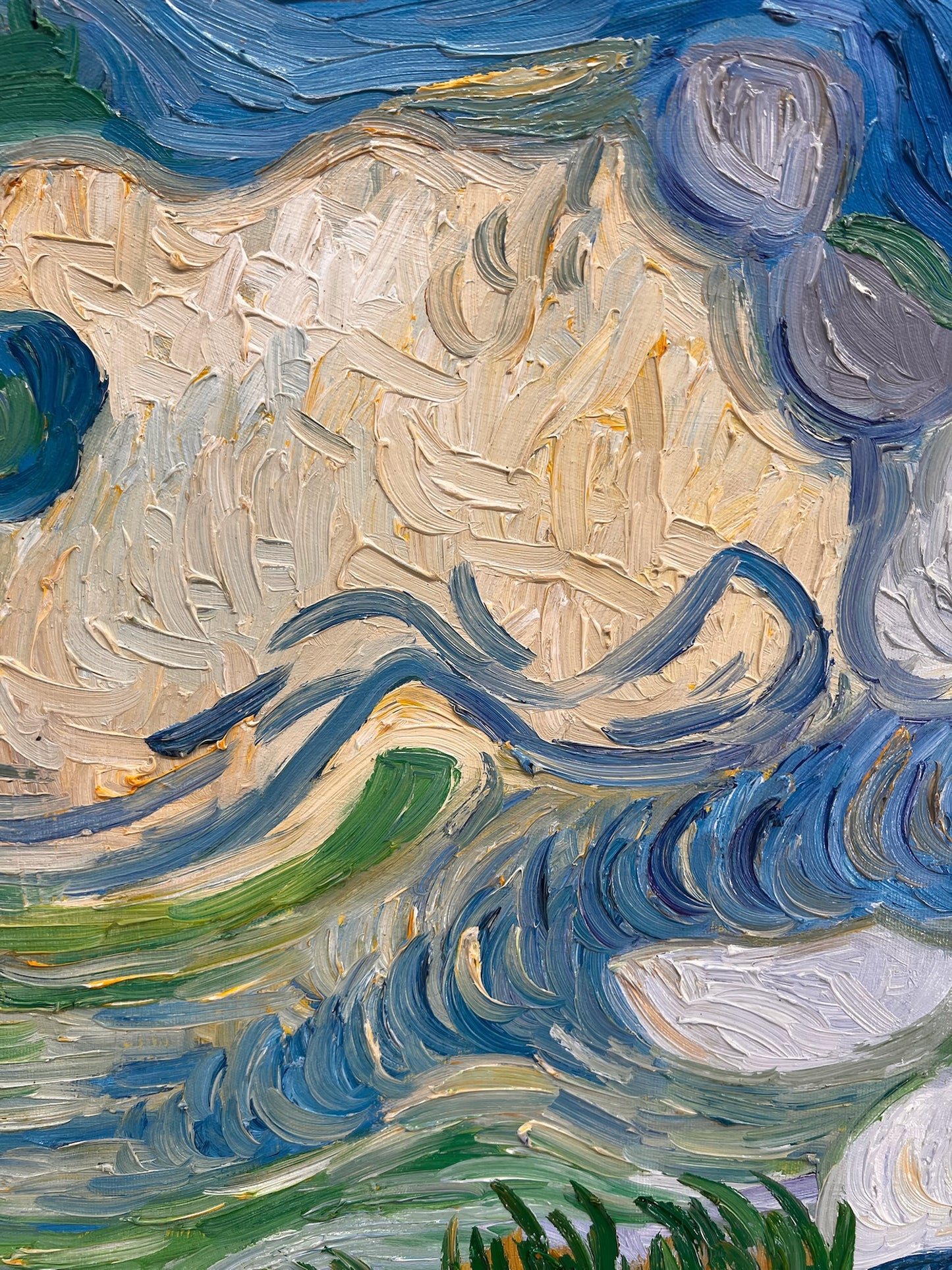 Dipinto a mano di Van Gogh Campo di grano con cipressi: pittura ad olio post-impressionista su tela