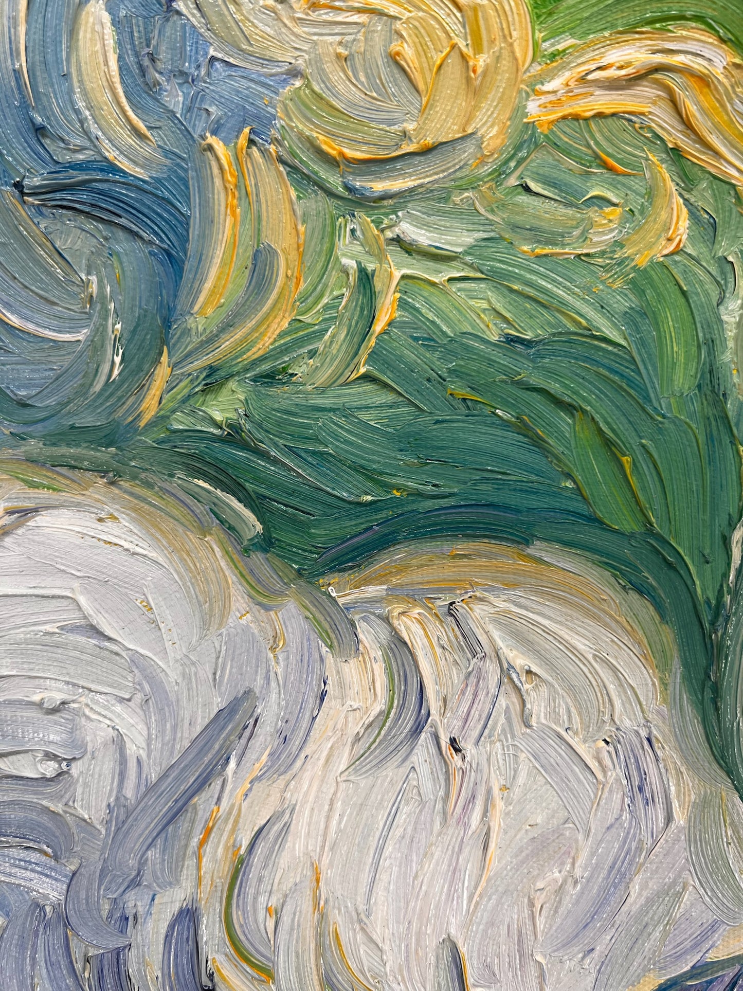 Dipinto a mano di Van Gogh Campo di grano con cipressi: pittura ad olio post-impressionista su tela