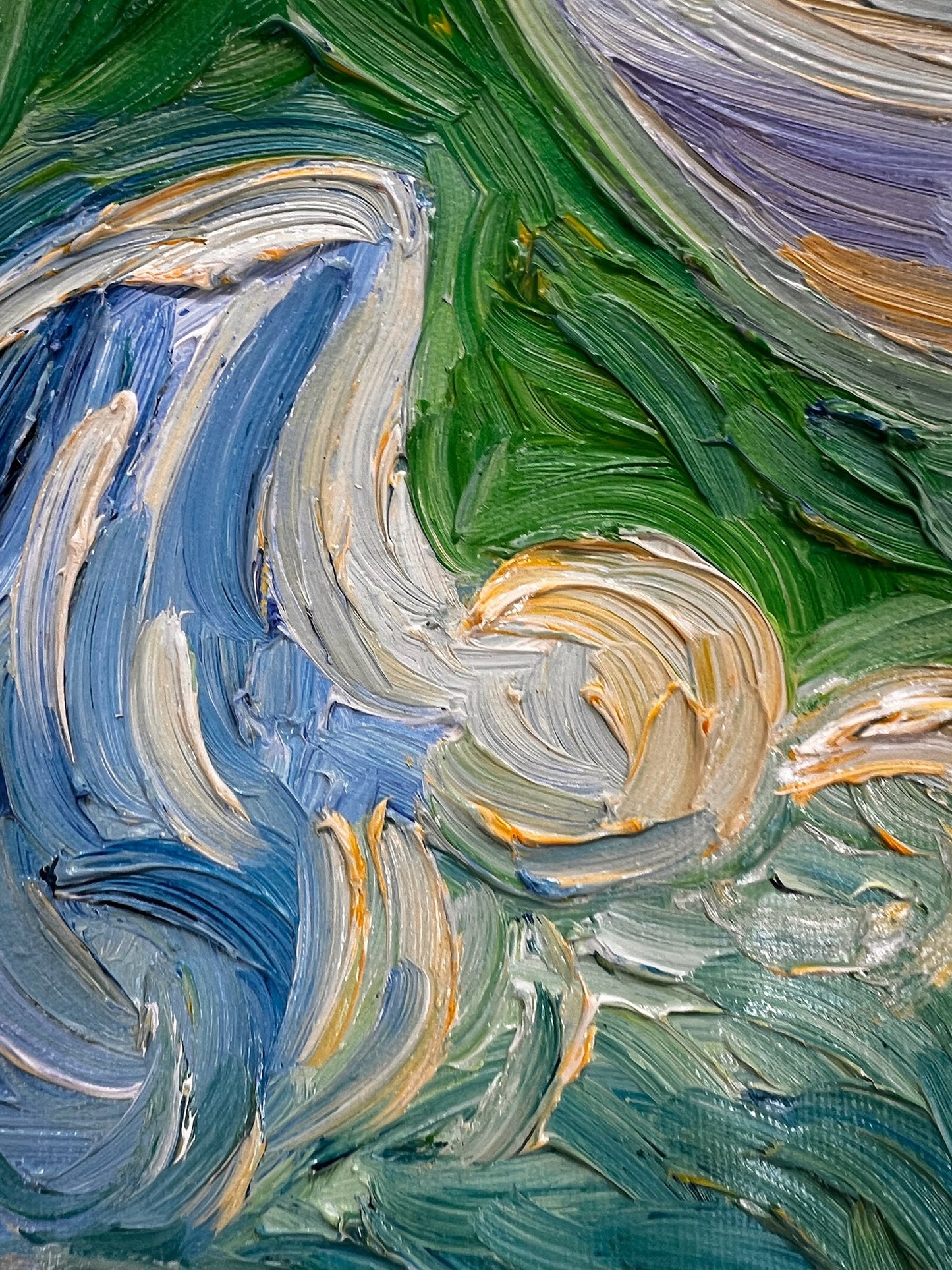 Dipinto a mano di Van Gogh Campo di grano con cipressi: pittura ad olio post-impressionista su tela