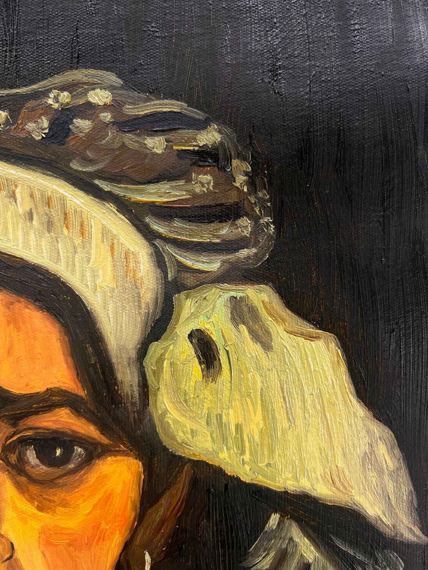 Testa di donna (secondo Vincent van Gogh) – Dipinto a olio su tela dipinto a mano (42,7 × 33,5 cm)