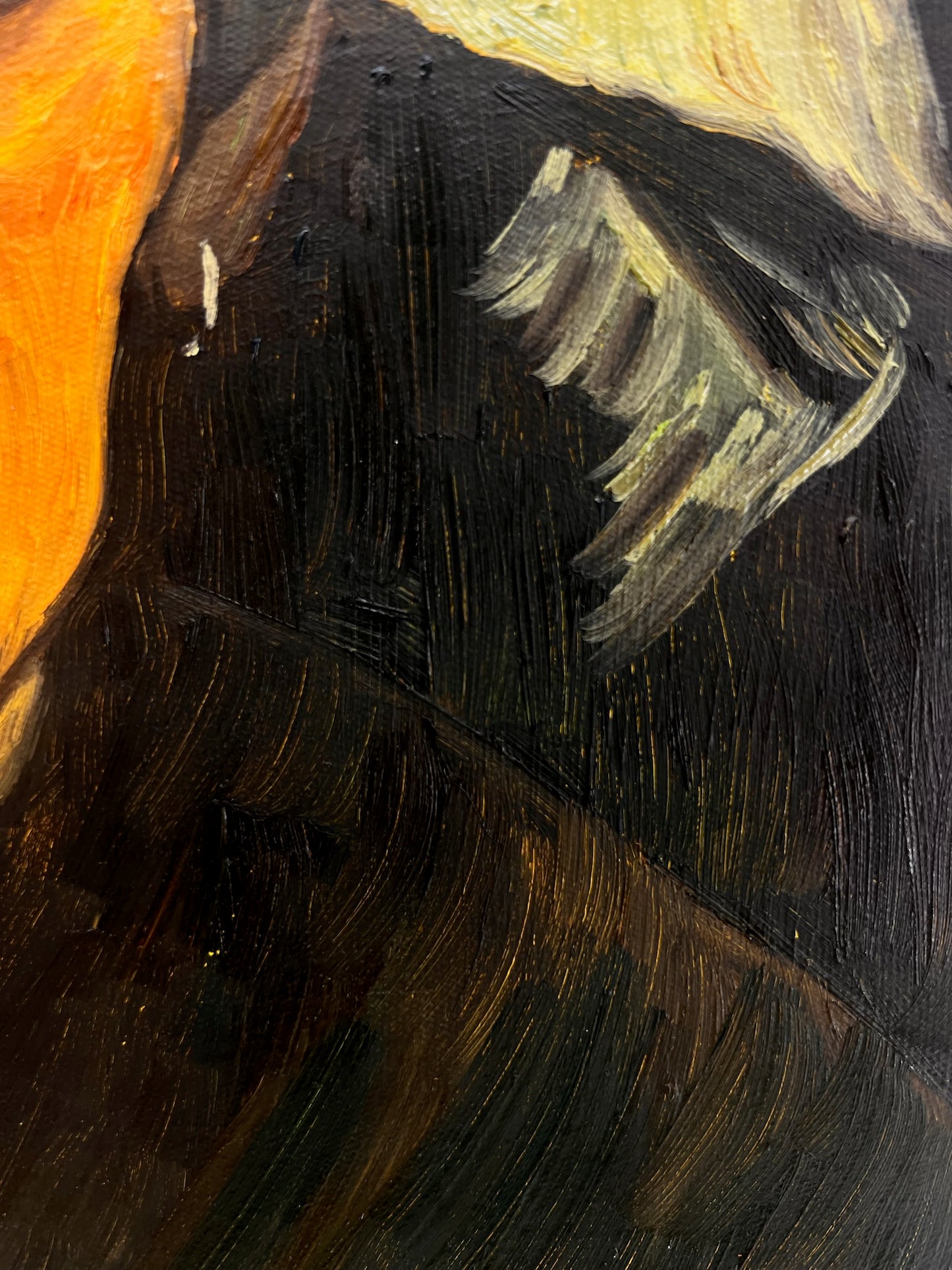 Testa di donna (secondo Vincent van Gogh) – Dipinto a olio su tela dipinto a mano (42,7 × 33,5 cm)