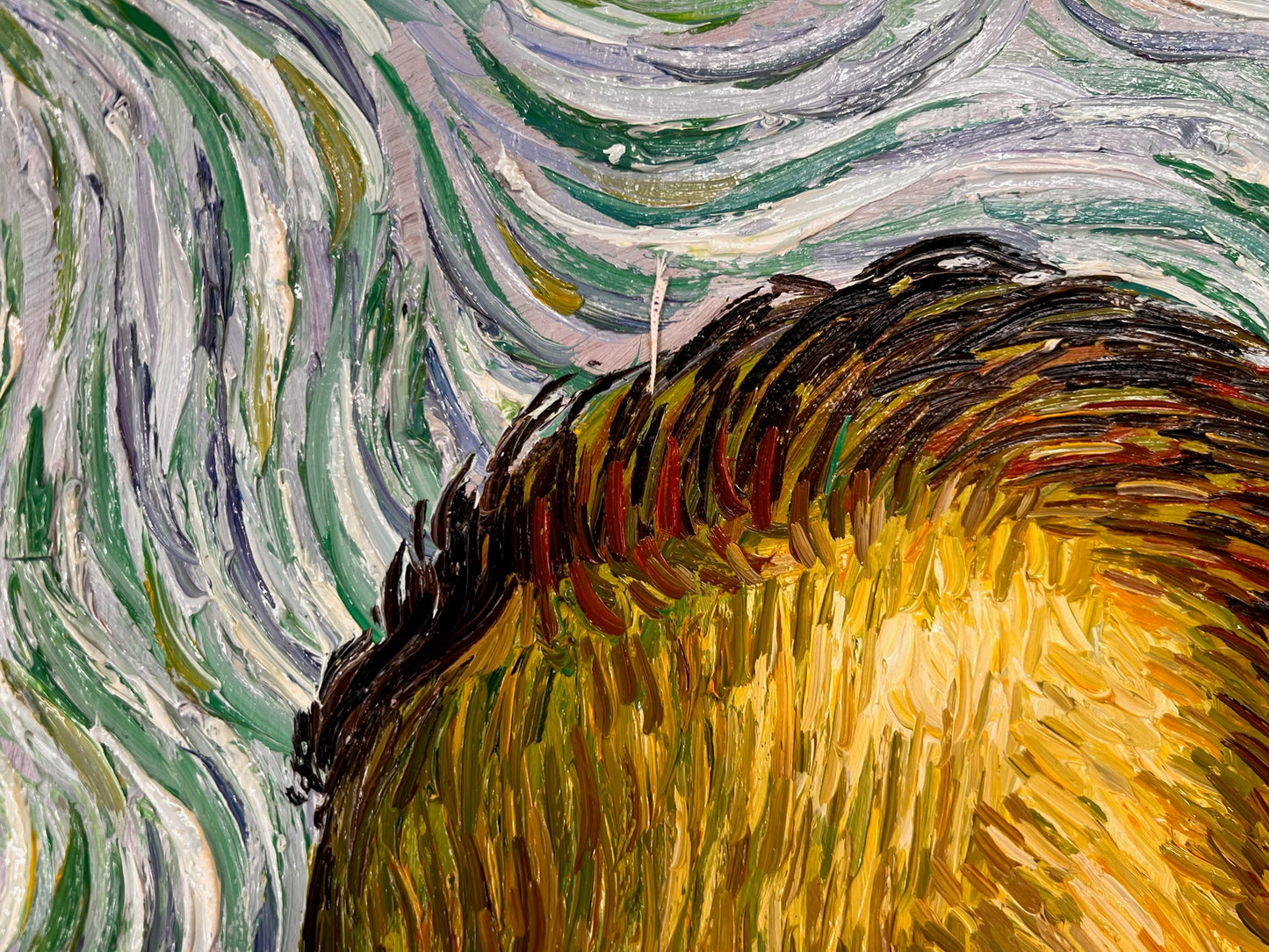 Autoritratto – Dipinto a olio post-impressionista dipinto a mano su tela (65 × 54 cm)
