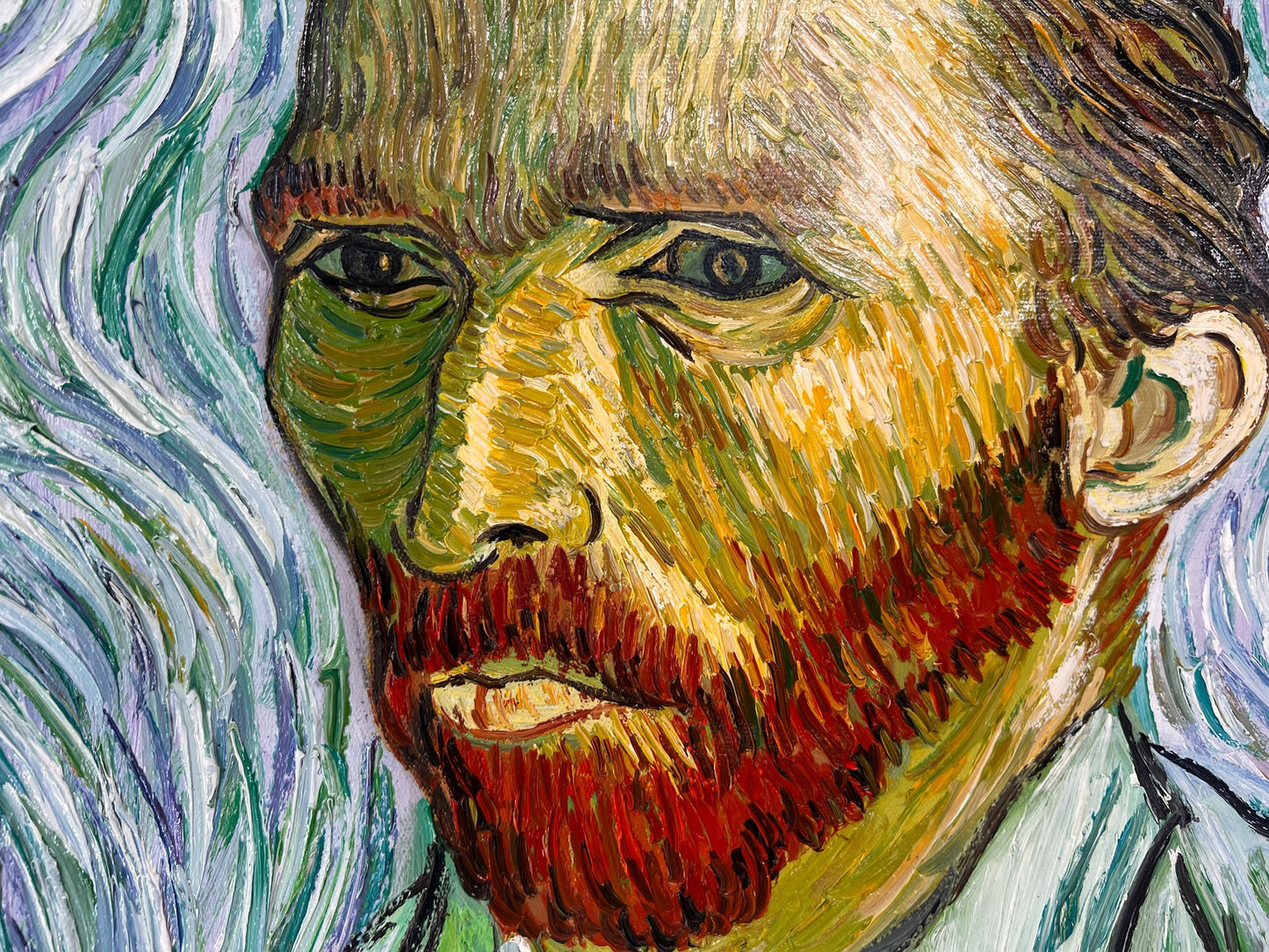 Autoritratto – Dipinto a olio post-impressionista dipinto a mano su tela (65 × 54 cm)