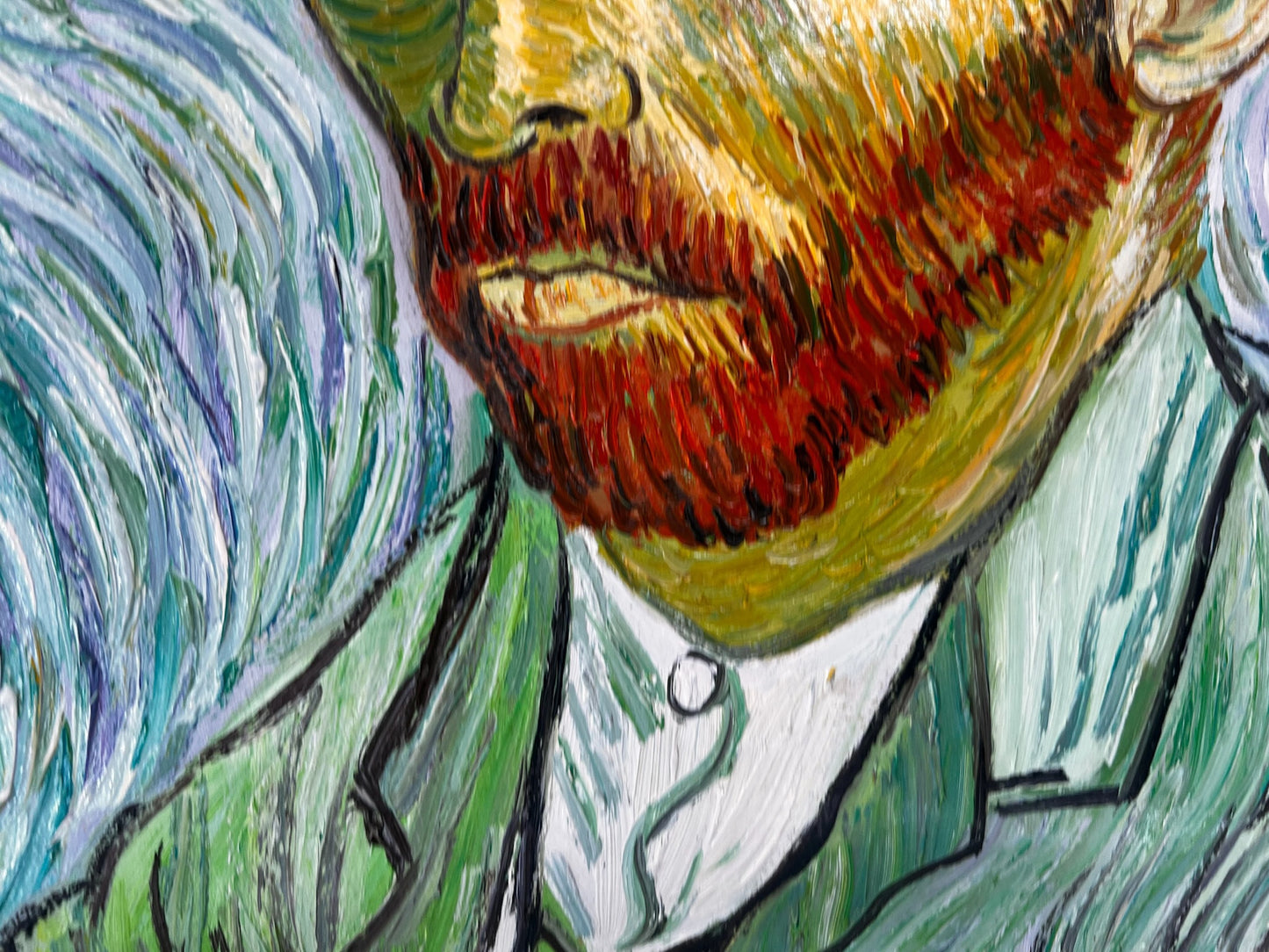 Autoritratto – Dipinto a olio post-impressionista dipinto a mano su tela (65 × 54 cm)